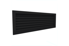 Transfer grille sight-proof 600 x 400 aluminium with clamping springs - mixed colour RAL 9005
